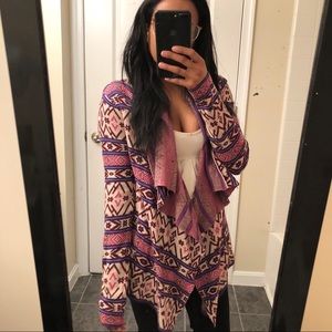 🌼Billabong Pink Boho Aztec Sweater Cardigan